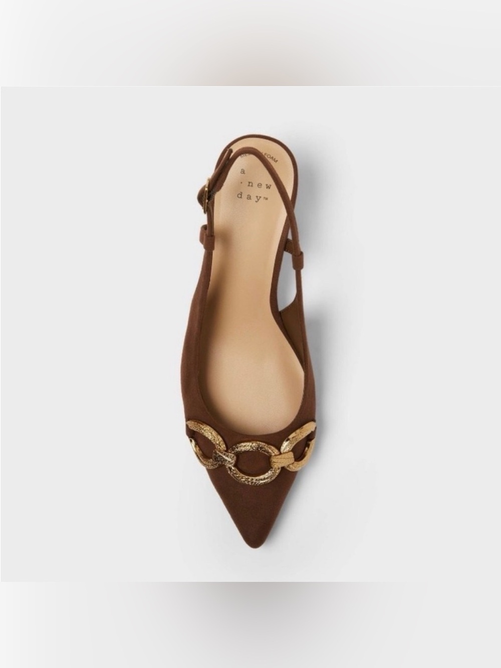 Women's Tabitha Oversized Chain Sling Back Heels with Memory Foam
